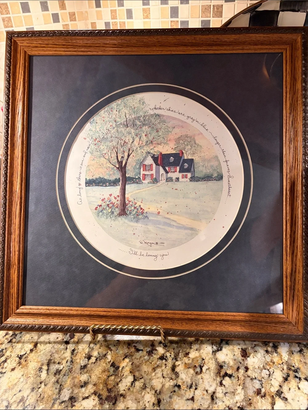 D Morgan Framed Home Wall Art Print  with Home and Sentiment.